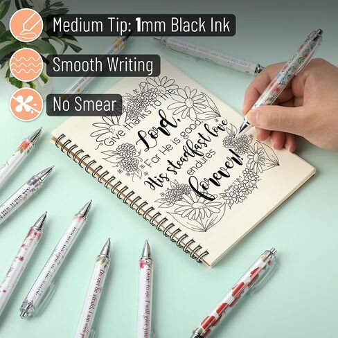 Mr. Pen- Christian Pen Set, 50 Pack, Black Ink, Floral, Bible Verse Pens, Ballpoint Bible Pens No Bleed Through in Saudi Arabia