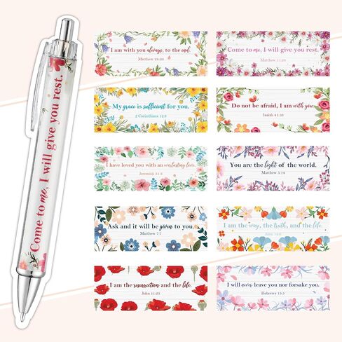 Mr. Pen- Christian Pen Set, 50 Pack, Black Ink, Floral, Bible Verse Pens, Ballpoint Bible Pens No Bleed Through in Saudi Arabia