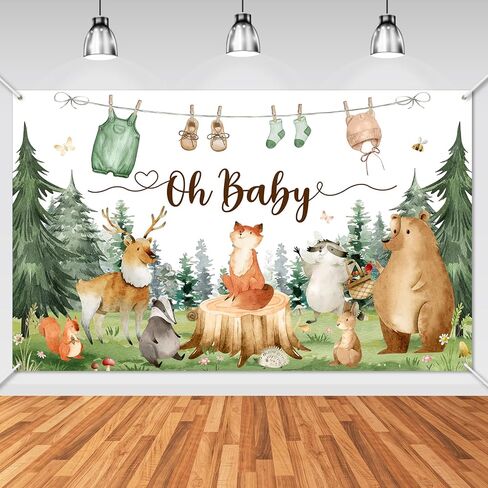 Avezano Woodland Dust Dream Decorations Woodland Baby Shower Party Lanner للأطفال 6 × 3.6 قدم حيوانات صغيرة in Saudi Arabia