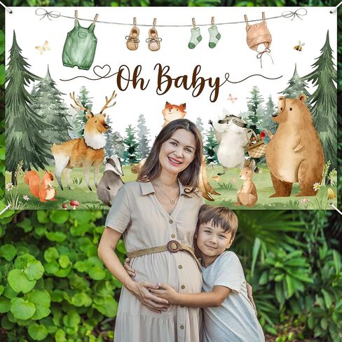 Avezano Woodland Dust Dream Decorations Woodland Baby Shower Party Lanner للأطفال 6 × 3.6 قدم حيوانات صغيرة in Saudi Arabia