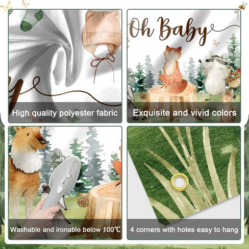 Avezano Woodland Dust Dream Decorations Woodland Baby Shower Party Lanner للأطفال 6 × 3.6 قدم حيوانات صغيرة in Saudi Arabia