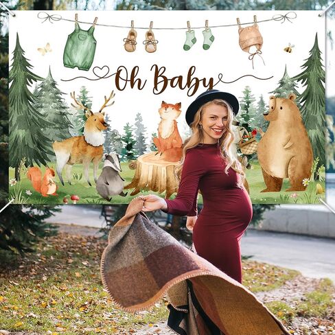 Avezano Woodland Dust Dream Decorations Woodland Baby Shower Party Lanner للأطفال 6 × 3.6 قدم حيوانات صغيرة in Saudi Arabia