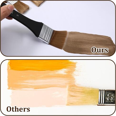 6Pcs Acrylic Paint Brushes for Acrylic Painting on Canvas Wide Flat Watercolor Brush Art Paint Brush Varnish Brushes Flat Artist Chip Brushs for Oil Gesso Canvas in Saudi Arabia