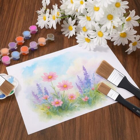 6Pcs Acrylic Paint Brushes for Acrylic Painting on Canvas Wide Flat Watercolor Brush Art Paint Brush Varnish Brushes Flat Artist Chip Brushs for Oil Gesso Canvas in Saudi Arabia
