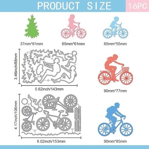 GLOBLELAND Cycling Bicycle Cutting Dies for DIY Scrapbooking Metal Cyclist Rider Cut Dies Bikes and Birds Die Cuts for Card Making Embossing Photo Album Craft Decor in Saudi Arabia