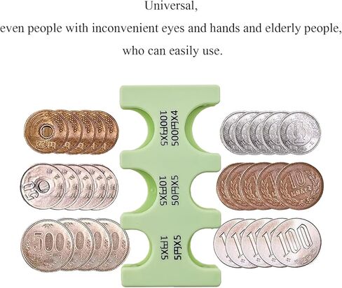 2 أجهزة الكمبيوتر اليابانية ينظم عملة اليابان منظم الحالات الصلبة وتخزين العملات المعدنية Coins Jpy Coin منظم وموزع ومحفظة لخزف العملة البلاستيكية مع 6 فتحات (خضراء فاتحة ، أرجوانية خفيفة) in Kuwait