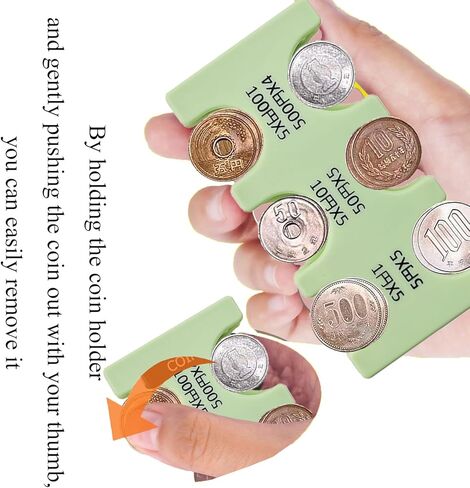 2 أجهزة الكمبيوتر اليابانية ينظم عملة اليابان منظم الحالات الصلبة وتخزين العملات المعدنية Coins Jpy Coin منظم وموزع ومحفظة لخزف العملة البلاستيكية مع 6 فتحات (خضراء فاتحة ، أرجوانية خفيفة) in Kuwait