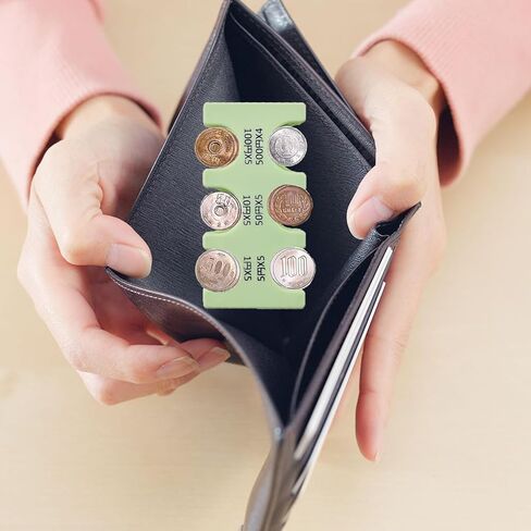 2 أجهزة الكمبيوتر اليابانية ينظم عملة اليابان منظم الحالات الصلبة وتخزين العملات المعدنية Coins Jpy Coin منظم وموزع ومحفظة لخزف العملة البلاستيكية مع 6 فتحات (خضراء فاتحة ، أرجوانية خفيفة) in Kuwait