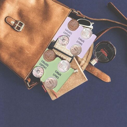 2 أجهزة الكمبيوتر اليابانية ينظم عملة اليابان منظم الحالات الصلبة وتخزين العملات المعدنية Coins Jpy Coin منظم وموزع ومحفظة لخزف العملة البلاستيكية مع 6 فتحات (خضراء فاتحة ، أرجوانية خفيفة) in Kuwait