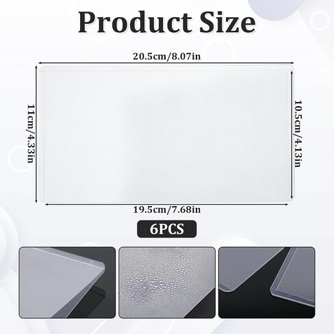6 Pack Dollar Bill Sleeves,8" X 4.3" PVC Clear Dollar Bill Holder Money Plastic Sleeves for Cash Waterproof Currency Holder for Bills Currency Topload Holders Bills Protectors for Collectors in Saudi Arabia
