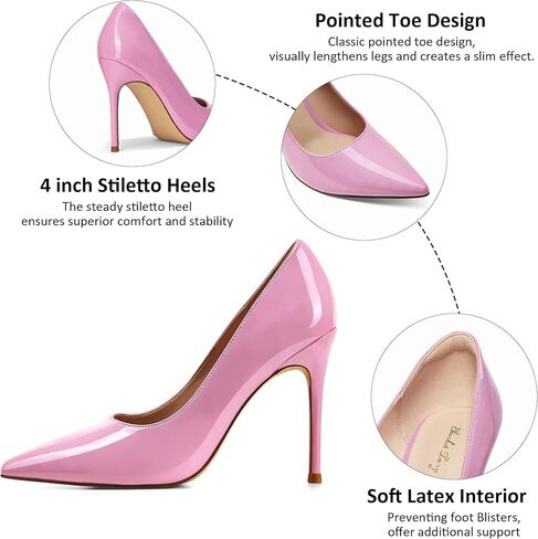 Elisabet Tang Women's High Heels Pumps Closed Pointed Toe Stiletto 4inch Heels Classic Office Special Dressy Wedding Pump Shoes in Kuwait