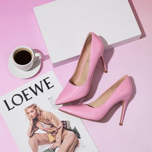 Elisabet Tang Women's High Heels Pumps Closed Pointed Toe Stiletto 4inch Heels Classic Office Special Dressy Wedding Pump Shoes in Kuwait