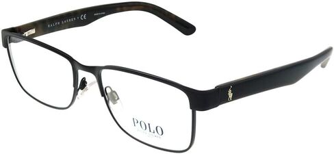 Polo Ralph Lauren Mens PH1157 Rectangular Prescription Eyewear Frames, Matte Black/Demo Lens, 57 mm in Saudi Arabia