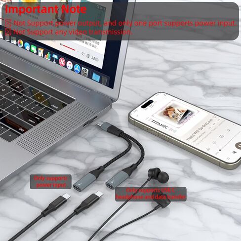 USB C to USB OTG Adapter and Charger Cable, 2-in-1 USB C Splitter with PD 60W Charging Port for iPhone 15 Series, iPad, MacBook, Galaxy S24/S23 and More Type C Device in Saudi Arabia