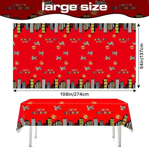3pcs superhero party table cloth ، كبيرة 54 × 108 بوصة من مفارش المائدة البلاستيكية للاحتفالات عيد ميلاد الأطفال ، وزينة طاولة احتفالية ممتعة لصالح حزب بطل العنكبوت in Kuwait
