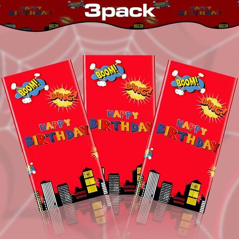 3pcs superhero party table cloth ، كبيرة 54 × 108 بوصة من مفارش المائدة البلاستيكية للاحتفالات عيد ميلاد الأطفال ، وزينة طاولة احتفالية ممتعة لصالح حزب بطل العنكبوت in Kuwait