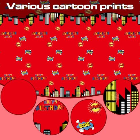 3pcs superhero party table cloth ، كبيرة 54 × 108 بوصة من مفارش المائدة البلاستيكية للاحتفالات عيد ميلاد الأطفال ، وزينة طاولة احتفالية ممتعة لصالح حزب بطل العنكبوت in Kuwait