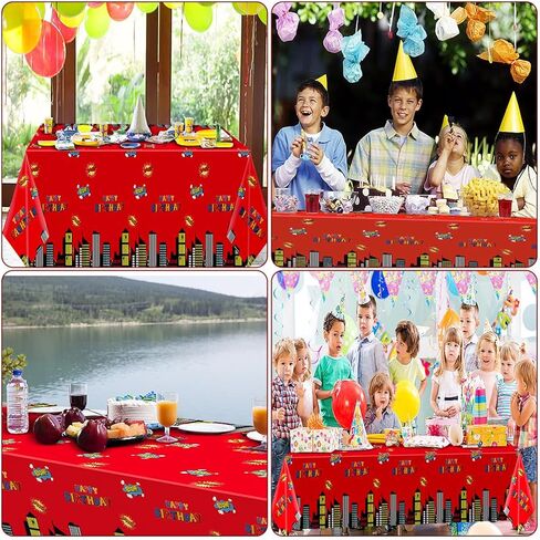3pcs superhero party table cloth ، كبيرة 54 × 108 بوصة من مفارش المائدة البلاستيكية للاحتفالات عيد ميلاد الأطفال ، وزينة طاولة احتفالية ممتعة لصالح حزب بطل العنكبوت in Kuwait