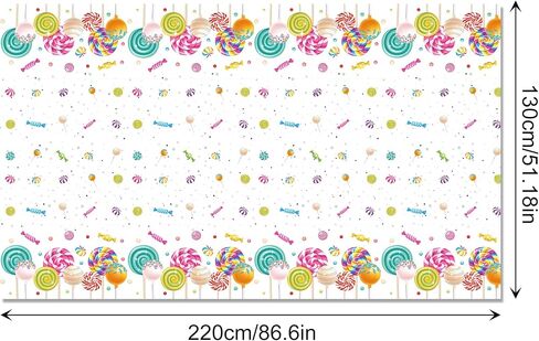 3 Pcs Lollipop Plastic Tablecloth, Disposable Table Cover, Sweet Holiday Package Party Supplies, Suitable for All Kinds of Themed Parties, Picnic Party in Saudi Arabia