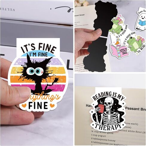 Funny Magnetic Bookmarks: 9 Pcs Booklovers Bookmark Clips, Fun Reading Book Mark for Reading Men Women, Halloween Birthday Gifts, Back to School Office Supplies in Saudi Arabia