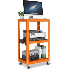 عربات العرض التقديرية Auto Dynasty Auto AV مع شريط الطاقة ، عربات AV للتخزين المتداول لجهاز عرض الفيديو ، التلفزيون ، الطابعات ، أجهزة الكمبيوتر المحمولة ، 4 عجلات ، سلك 4 بوصات ، 3 منافذ ، 2 منافذ USB (برتقالي) in Kuwait