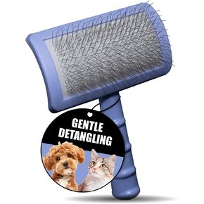 Tauro Pro Line Plastic Long & Short Hair Slicker Dog Brush for Deshedding & Detangling - Pink Slicker Brush for Dog & Cat Grooming - 0.98″ Pins, Non-Slip Grip, Size S in Saudi Arabia