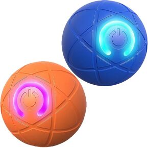 Interactive Dog Ball Toy Set, Blue and Orange, USB Rechargeable, Motion Activated Rolling Balls for Small and Large Dogs, 2 Pack in Kuwait