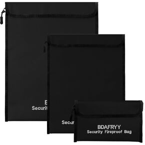 3 PCS حقيبة مستندات مقاومة للحريق ، حقيبة مستندات مالية مقاومة للماء (2000 ℉) ، لحامل المستندات A4 A5 ، نقدية ، ملف ، جواز السفر ، المجوهرات ، الكمبيوتر المحمول ، الكمبيوتر اللوحي (أسود) in Kuwait