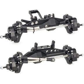 1/10 RC Portal Axles Set with BTA SOA Servo Mount CNC Aluminum One Piece Construction Offset Front Rear Completes Axle Set for Axial Capra 1.9 UTB LCG Cheater Rig 4WS DIY Upgrades (Black) in Kuwait