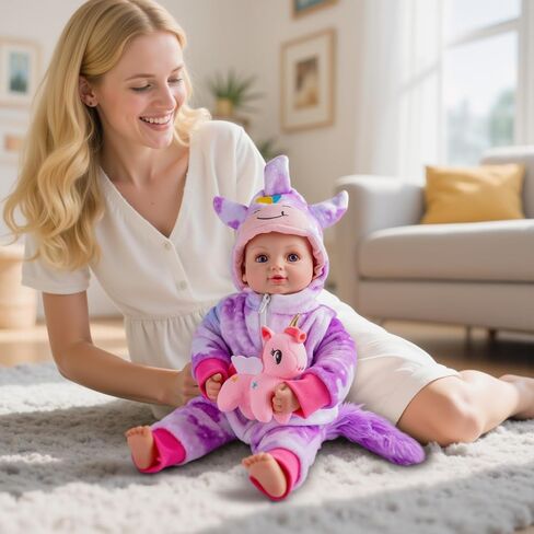 Babeside Baby Doll Girl - دمية طفل واقعية بحجم 15 بوصة بعيون زرقاء ، جسم ناعم في ملابس يونيكورن مثل دمى الطفل التي تبدو حقيقية لـ 3 4 5 6 7 8 9 سنوات فتاة ، هدية عيد ميلاد وتلعب in Saudi Arabia