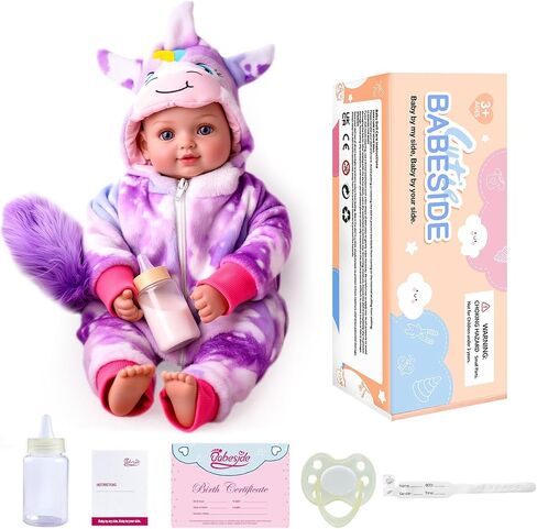 Babeside Baby Doll Girl - دمية طفل واقعية بحجم 15 بوصة بعيون زرقاء ، جسم ناعم في ملابس يونيكورن مثل دمى الطفل التي تبدو حقيقية لـ 3 4 5 6 7 8 9 سنوات فتاة ، هدية عيد ميلاد وتلعب in Saudi Arabia