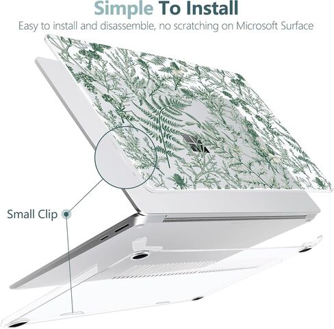حالة صلبة لـ Microsoft Surface المحمول Surface Copilot+ PC 2024 (7th Ed) تصميم الأزهار الخفيفة الأزهار الصافية ، مع غطاء لوحة مفاتيح TPU ومحولات OTG ، زهور ملونة in Kuwait