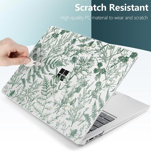 حالة صلبة لـ Microsoft Surface المحمول Surface Copilot+ PC 2024 (7th Ed) تصميم الأزهار الخفيفة الأزهار الصافية ، مع غطاء لوحة مفاتيح TPU ومحولات OTG ، زهور ملونة in Kuwait