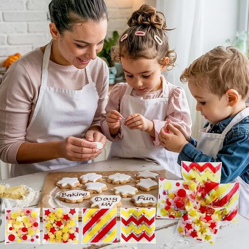 100 PCS Black Orange Polka Dots Star Stripe Cellophane bags(4x4 Inch) Colorful Self Sealing Cookie Treat Snack Goodie Candy Goody Gifts Bags for Halloween Birthday Holiday Party Favors Supplies Wrap in Saudi Arabia