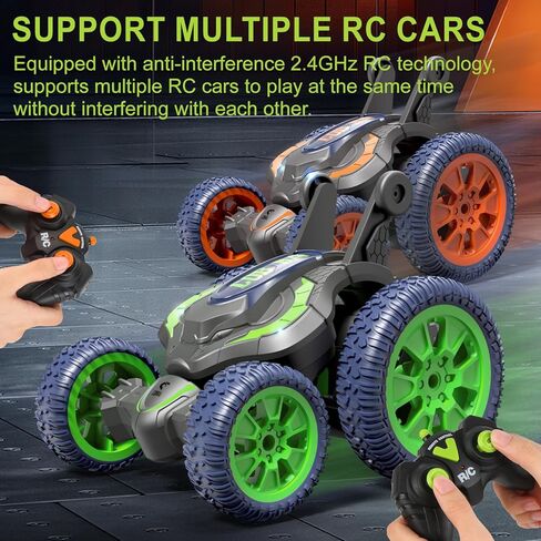 سيارة التحكم عن بُعد ، سيارات RC 2.4 جيجا هرتز للأولاد الذين تتراوح أعمارهم بين 6-12 عامًا ، 360 درجة تدوير سيارات التحكم عن بعد مع الأضواء الباردة للأولاد الذين تتراوح أعمارهم بين 6+ (برتقالي) in Kuwait