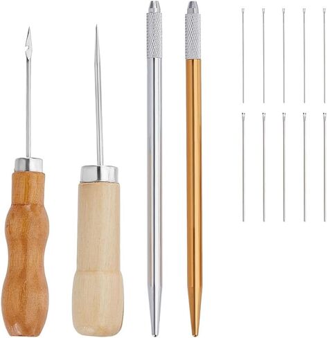 AHANDMAKER 2Pcs 2 Colors 304 Stainless Steel Hair Rooting Tool with Awl Pricker Sewing Tool and Ventilating Needles, Doll Hair Making Kit for DIY Handle Doll OB BJD Wig in Saudi Arabia