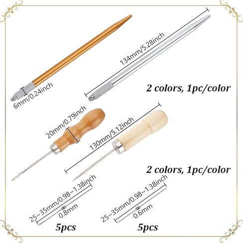 AHANDMAKER 2Pcs 2 Colors 304 Stainless Steel Hair Rooting Tool with Awl Pricker Sewing Tool and Ventilating Needles, Doll Hair Making Kit for DIY Handle Doll OB BJD Wig in Saudi Arabia