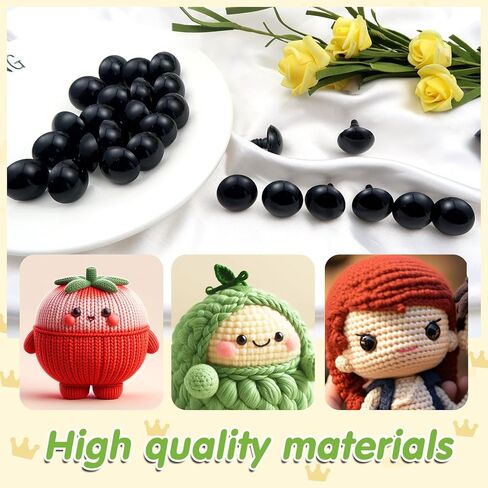 TOOB 40pcs 20 مم عيون سلامة بلاستيكية سوداء كبيرة ل amigurumis مع غسالات الحرف الكروشيه عيون لكروشيه محشو الحيوانات دمية الكروشيه. in Kuwait