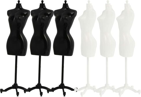 Gatuida 6pcs Mini Mannequin Model Doll Dress Form Support, 8.26 Inch, Plastic Dress Skirt Display Stand in Saudi Arabia