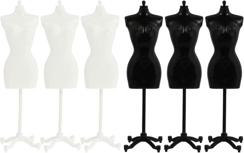 Gatuida 6pcs Mini Mannequin Model Doll Dress Form Support, 8.26 Inch, Plastic Dress Skirt Display Stand in Saudi Arabia