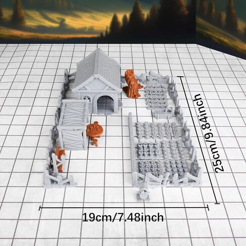 47pcs قرية ساحة التضاريس مجموعة لألعاب DND والأطوال ، المنمنمات 28 مم ، البلاستيك المطبوع ثلاثي الأبعاد in Saudi Arabia