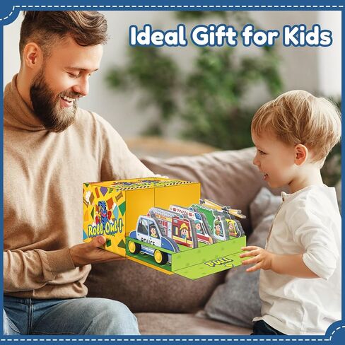 Oriate Rolling City Vehicle for Magnetic Tiles, Free Wheels Rescue Toy Cars Compatible with Road Magnet Tiles, Car Toys for Kids Urban Road Traffic Magnetic Tiles Toys, Educational Gift Boys Girls in Saudi Arabia