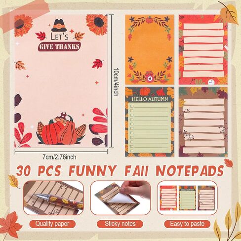 60 PCS Fall Fall Notes and الأقلام هدايا تقديرية السقوط مجموعة شكر الملاحظات اللاصقة in Saudi Arabia
