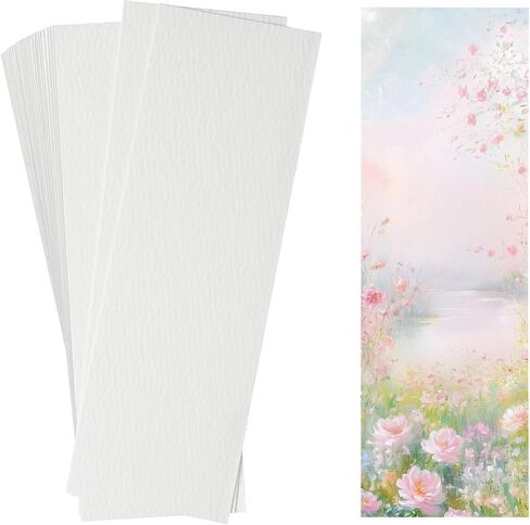 30Pcs Watercolor Paper Blank Bookmarks 1.9" x 7.8" White 140lb Heavyweight Watercolor cardstock Books Gift Bookmarks Painting Drawing DIY Craft for Kids Student in Saudi Arabia