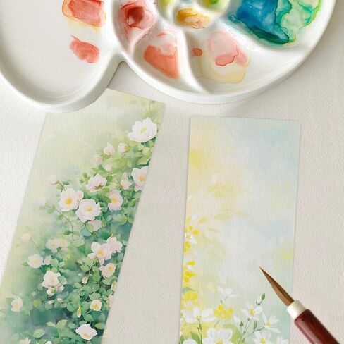 30Pcs Watercolor Paper Blank Bookmarks 1.9" x 7.8" White 140lb Heavyweight Watercolor cardstock Books Gift Bookmarks Painting Drawing DIY Craft for Kids Student in Saudi Arabia