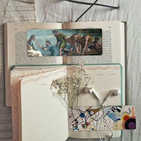 Bookmark,6-Pack World Famous Painting Bookmarks-Van Gogh, Monet, Da Vinci, Kandinsky,Double-Sided Art Prints,1.97"x5.5",Starry Night, Water Lilies, Sunflowers, Last Supper (6) in Saudi Arabia