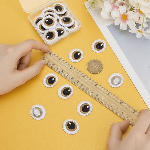 Fingerinspire 15 أزواج العين خياطة على الحديد على بقع ، Khaki Dark Disbroided Cartoon Eyes Patches Patces Patcies Pottored Decorative Patch لزينة الملابس وإمدادات DIY الحرفية in Saudi Arabia