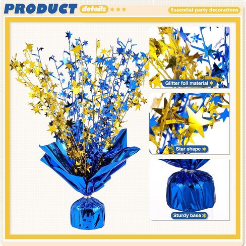 6 Pack Metallic Foil Spray Centerpiece Star Table Decoration Burst Table Centerpieces for Birthday Weddings Anniversaries Christmas New Year Holiday Party Supplies Decor (Blue Gold) in Saudi Arabia