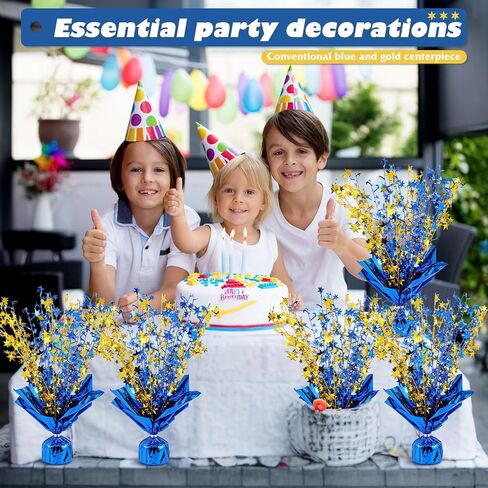 6 Pack Metallic Foil Spray Centerpiece Star Table Decoration Burst Table Centerpieces for Birthday Weddings Anniversaries Christmas New Year Holiday Party Supplies Decor (Blue Gold) in Saudi Arabia