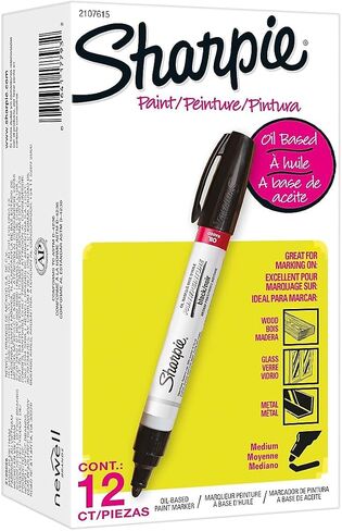 SHARPIE Tank Paint Marker, Medium Tip, Black, 12/Pack (2107615) in Saudi Arabia